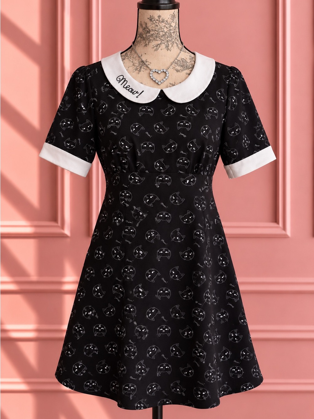 Hell Bunny Matou Cat Print Dress Size S